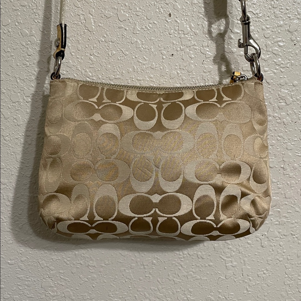 Coach Crossbody Bag in Tan with Yellow Accents - Picture 6 of 12